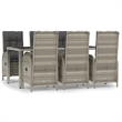 Afuera Living PE Rattan Large Multi-Position Backrest Garden Dining Set in Gray