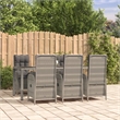 Afuera Living PE Rattan Large Multi-Position Backrest Garden Dining Set in Gray