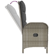 Afuera Living PE Rattan Large Multi-Position Backrest Garden Dining Set in Gray