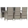 Afuera Living PE Rattan Large Multi-Position Backrest Garden Dining Set in Gray