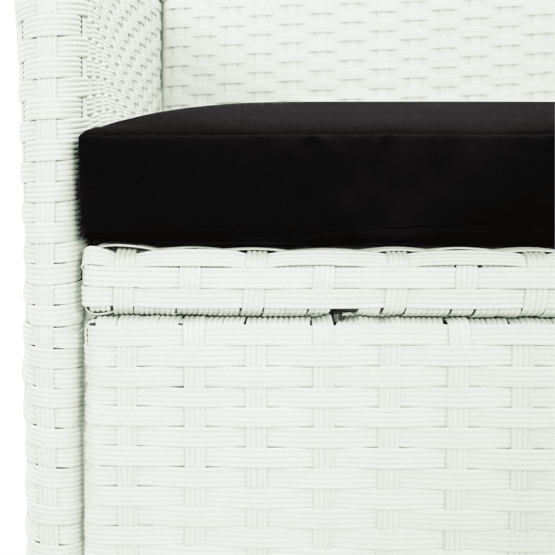 Afuera Living Patio Dining Set White Poly Rattan Adjustable Armrests - Set of 4