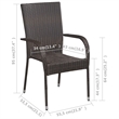 Afuera Living Dining Set in Brown Solid Acacia Wood Medium Stackable Dining Set