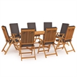 Afuera Living Solid Teak Wood Large Foldable Garden Dining Set