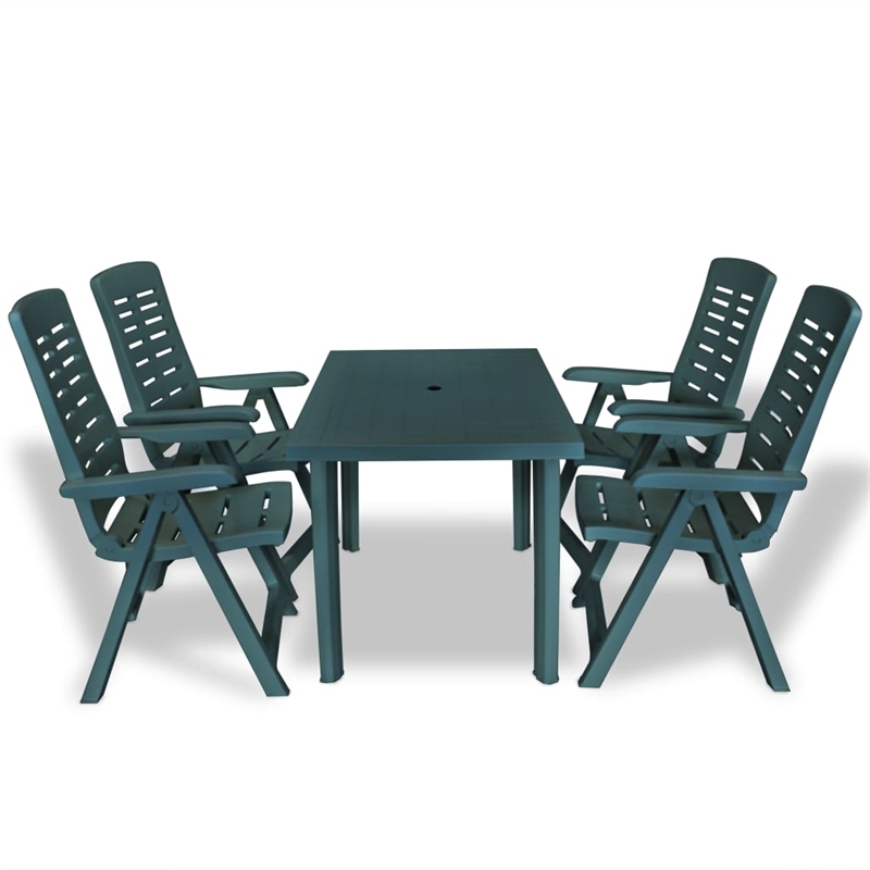 Afuera Living Green Plastic Medium Foldable Outdoor Dining Set