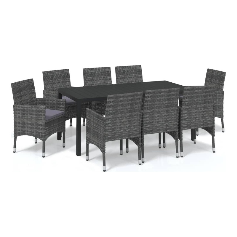Afuera Living Polyethylene Rattan & Aluminum Dining Set in Gra