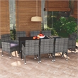 Afuera Living Polyethylene Rattan & Aluminum Dining Set in Gra