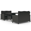 Afuera Living PE Rattan Medium Rectangular Dining Set in Black