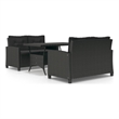 Afuera Living PE Rattan Medium Rectangular Dining Set in Black