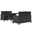 Afuera Living PE Rattan Medium Rectangular Dining Set in Black