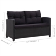 Afuera Living PE Rattan Medium Rectangular Dining Set in Black