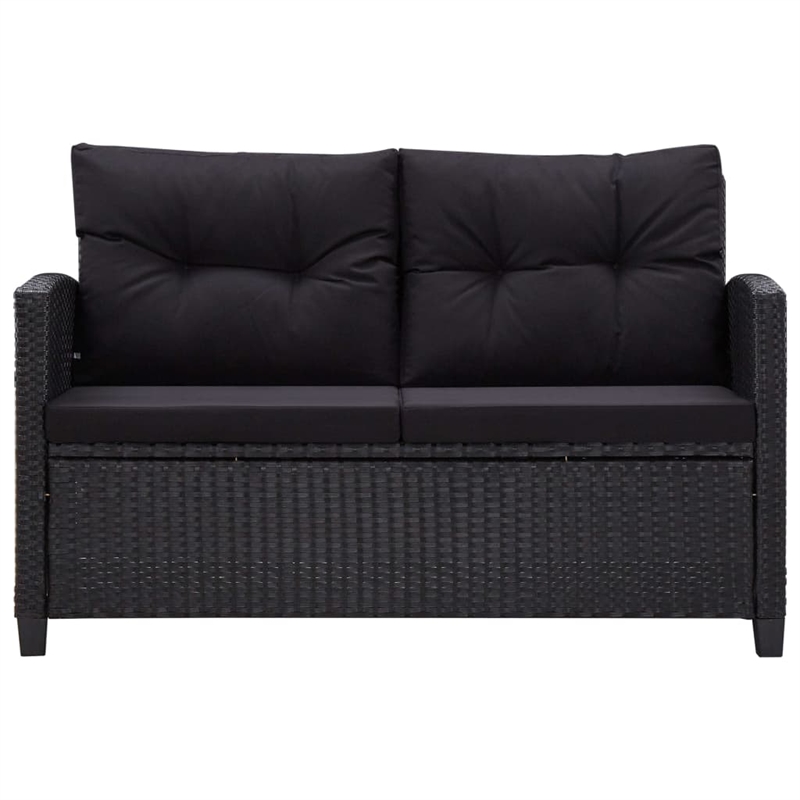 Afuera Living PE Rattan Medium Rectangular Dining Set in Black