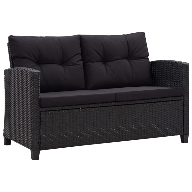 Afuera Living PE Rattan Medium Rectangular Dining Set in Black