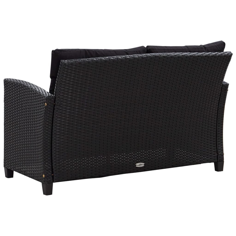 Afuera Living PE Rattan Medium Rectangular Dining Set in Black