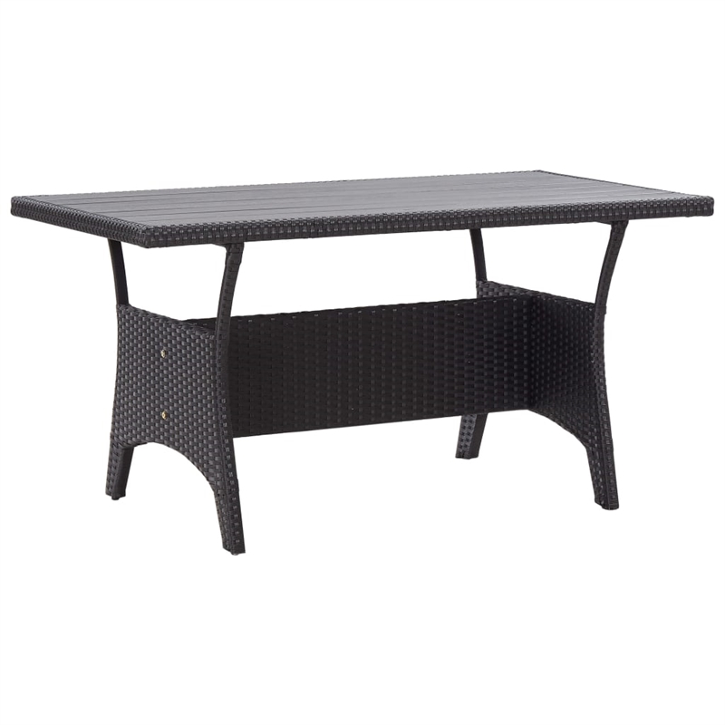 Afuera Living PE Rattan Medium Rectangular Dining Set in Black