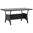 Afuera Living PE Rattan Medium Rectangular Dining Set in Black