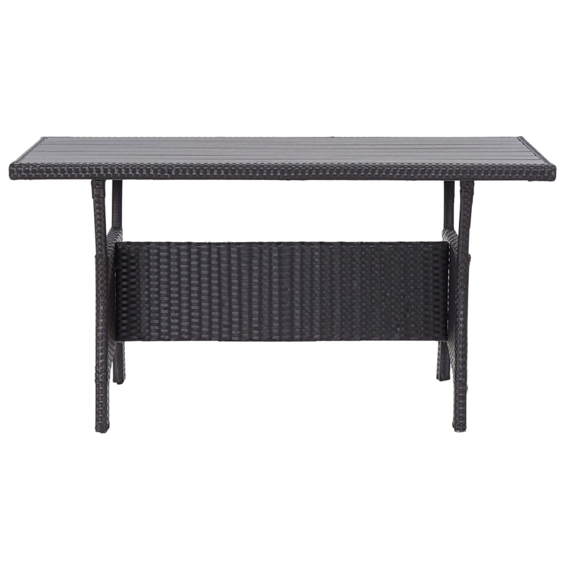 Afuera Living PE Rattan Medium Rectangular Dining Set in Black