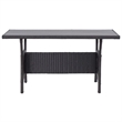 Afuera Living PE Rattan Medium Rectangular Dining Set in Black