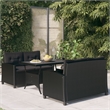 Afuera Living PE Rattan Medium Rectangular Dining Set in Black