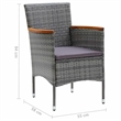 Afuera Living PE Rattan 7 Piece Lightweight Dining Set in Gray