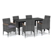 Afuera Living PE Rattan 7 Piece Lightweight Dining Set in Gray