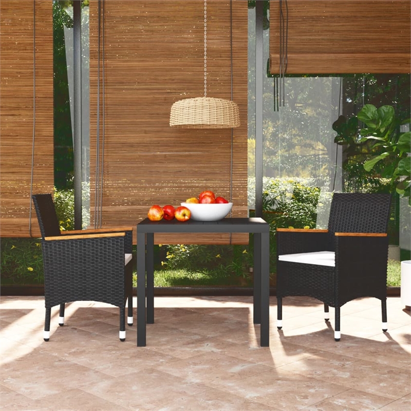 Afuera Living PE Rattan Medium Lightweight Dining Set in Black