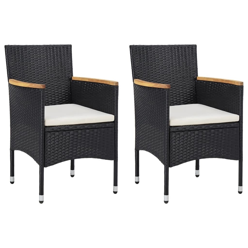 Afuera Living PE Rattan Medium Lightweight Dining Set in Black