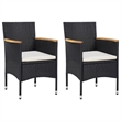 Afuera Living PE Rattan Medium Lightweight Dining Set in Black