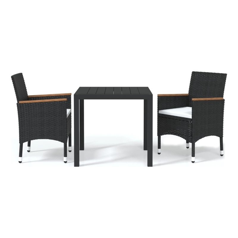 Afuera Living PE Rattan Medium Lightweight Dining Set in Black