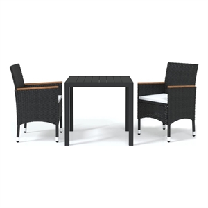 Afuera Living PE Rattan Medium Lightweight Dining Set in Black