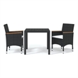 Afuera Living PE Rattan Medium Lightweight Dining Set in Black