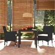 Afuera Living PE Rattan & Polyester Medium Dining Set in Black