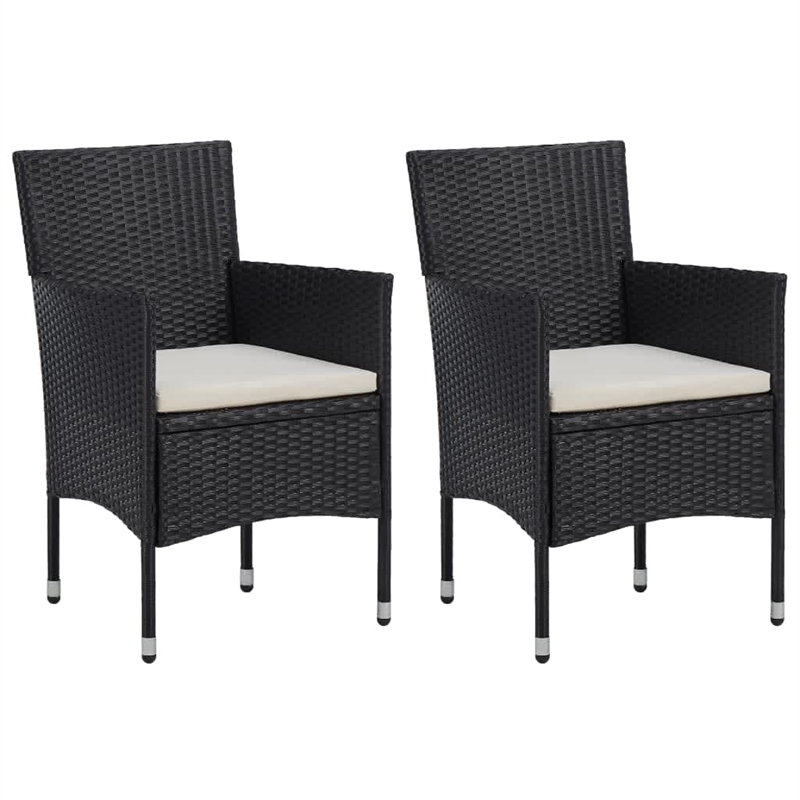 Afuera Living PE Rattan & Polyester Medium Dining Set in Black