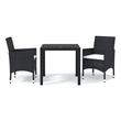 Afuera Living PE Rattan & Polyester Medium Dining Set in Black
