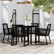 Afuera Living Standard Powder-Coated Steel Dining Set in Black