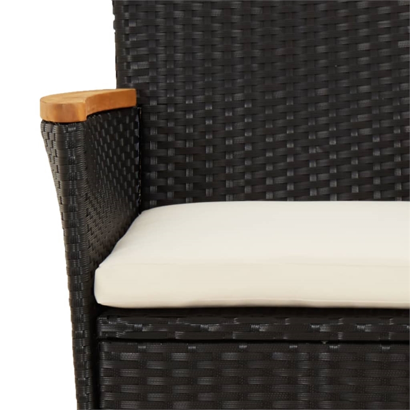 Afuera Living PE Rattan 5 Piece Set Garden Dining Set in Black