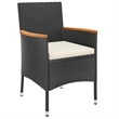 Afuera Living PE Rattan 5 Piece Set Garden Dining Set in Black