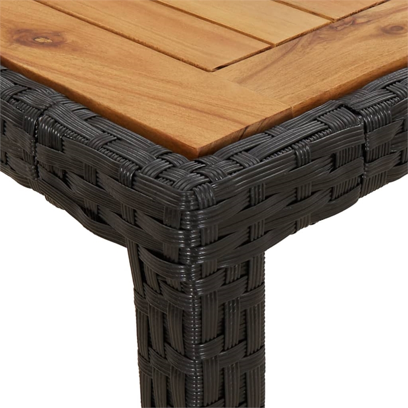 Afuera Living PE Rattan 5 Piece Set Garden Dining Set in Black
