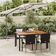 Afuera Living PE Rattan 5 Piece Set Garden Dining Set in Black