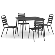 Afuera Living Steel Medium Stackable Garden Dining Set in Gray