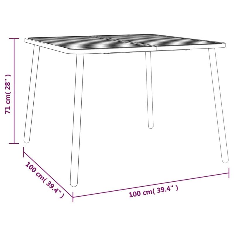 Afuera Living Steel Medium Stackable Garden Dining Set in Gray