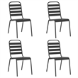 Afuera Living Steel Medium Stackable Garden Dining Set in Gray