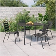 Afuera Living Steel Medium Stackable Garden Dining Set in Gray
