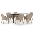 Afuera Living Poly Rattan Medium Ergonomic Dining Set in Brown