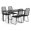 Afuera Living PE Rattan 5 Piece Set Garden Dining Set in Black