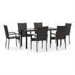 Afuera Living Poly Rattan Stackable Garden Dining Set in Brown