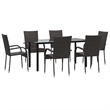 Afuera Living Poly Rattan Stackable Garden Dining Set in Brown