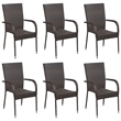 Afuera Living Poly Rattan Stackable Garden Dining Set in Brown