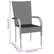 Afuera Living Poly Rattan Stackable Garden Dining Set in Brown