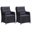 Afuera Living Contemporary Synthetic Poly Rattan Garden Dining Set in Black