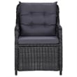Afuera Living Contemporary Synthetic Poly Rattan Garden Dining Set in Black